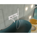 Смеситель Paffoni Light LIG001BO с ВНУТРЕННЕЙ ЧАСТЬЮ, для ванны с душем, белый