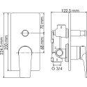Смеситель Wasserkraft Wiese 8461 С ВНУТРЕННЕЙ ЧАСТЬЮ, для ванны с душем
