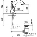 Смеситель Webert Ottocento OT700102065 бронза, для раковины