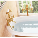 Смеситель Фэма Classico для ванны с душем на мини-колоннах, золото