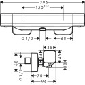 Термостат Hansgrohe Ecostat E 15773000 для душа