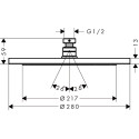 Верхний душ Hansgrohe Croma 280 1jet 26220670 матовый черный