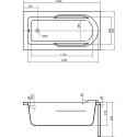 Акриловая ванна Cersanit Santana 140x70 ультра белый