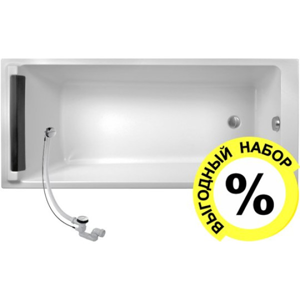 Акриловая ванна Jacob Delafon Spacio E6D161RU-00 170х75 с каркасом + слив-перелив