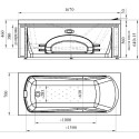 Акриловая ванна Radomir Vannesa Massage Сильвия 168х70, с каркасом и экраном, классик