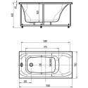 Акриловая ванна Акватек Альфа 150 см, слив слева
