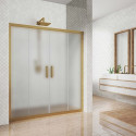 Душевая дверь в нишу Kubele DE019D4-MAT-BR 135 см, профиль бронза