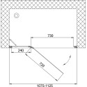 Душевая дверь в нишу Vegas Glass AFP 110 08 01 L вход 73 см, профиль глянцевый хром, стекло прозрачное