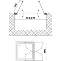 Душевая дверь в нишу Vegas Glass E2P 70 07 01 профиль матовый хром, стекло прозрачное