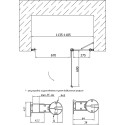 Душевая дверь в нишу Vegas Glass EP-F-1 115 07 10 R профиль матовый хром, стекло сатин