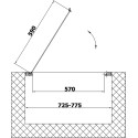 Душевая дверь в нишу Vegas Glass EP 75 09 05 профиль золото, стекло бронза