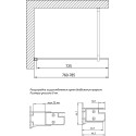 Душевая перегородка Vegas Glass EAF 76 07 02 профиль матовый хром, стекло шиншилла