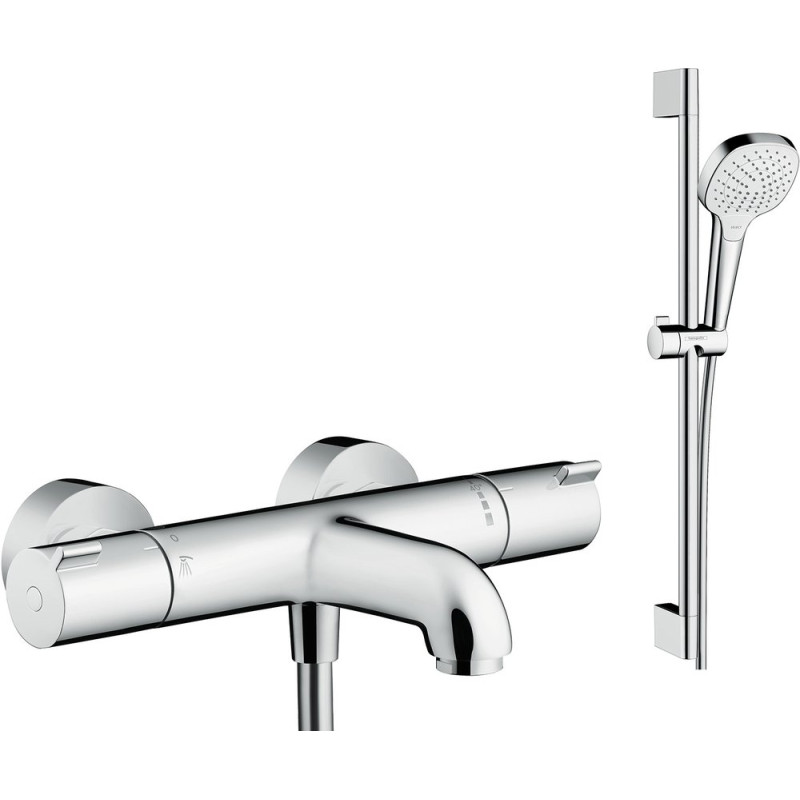 Душевой комплект Hansgrohe Ecostat 1001 CL ВМ 13201000 термостат + душевой гарнитур Croma Select E Vario 26582400