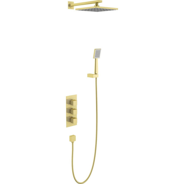 Душевой комплект Timo Tetra-Thermo SX-0179/17SM С ВНУТРЕННЕЙ ЧАСТЬЮ, с термостатом, золото