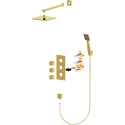 Душевой комплект Timo Tetra-Thermo SX-0179/17SM С ВНУТРЕННЕЙ ЧАСТЬЮ, с термостатом, золото