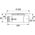 Душевой трап TECE TECEdrainpoint S горизонтальный DN 70 DN 50