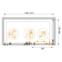 Душевой уголок Cezares Stylus O M AH1 120/80 C Cr