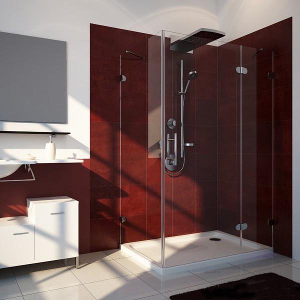Душевой уголок GuteWetter Lux Rectan GK-003 правый 100x80 см стекло бесцветное 6-8, фурнитура хром