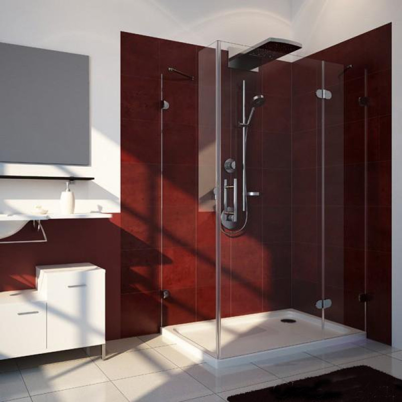 Душевой уголок GuteWetter Lux Rectan GK-003 правый 100x80 см стекло бесцветное 6-8, фурнитура хром