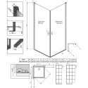 Душевой уголок Radaway Nes Black KDD I Factory 90x100
