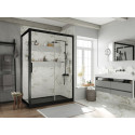 Душевой уголок STWORKI Эстерсунд DE019R80120200BLK 120x80 см профиль черный с поддоном