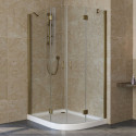 Душевой уголок Vegas Glass AFS-F Lux 120*90 05 01 L профиль бронза, стекло прозрачное