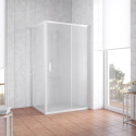 Душевой уголок Vegas Glass ZP+ZPV 100*70 01 10 профиль белый, стекло сатин