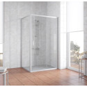 Душевой уголок Vegas Glass ZP+ZPV 110*90 07 01 профиль матовый хром, стекло прозрачное