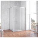 Душевой уголок Vegas Glass ZP+ZPV 110*90 07 10 профиль матовый хром, стекло сатин