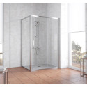 Душевой уголок Vegas Glass ZP+ZPV 120*90 08 01 профиль глянцевый хром, стекло прозрачное