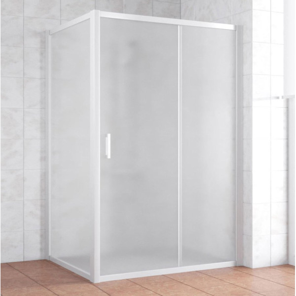 Душевой уголок Vegas Glass ZP+ZPV 130*100 01 10 профиль белый, стекло сатин
