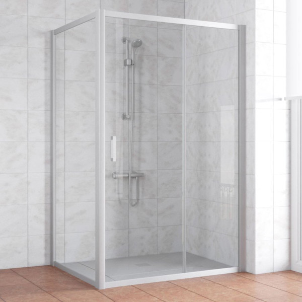 Душевой уголок Vegas Glass ZP+ZPV 140*90 07 01 профиль матовый хром, стекло прозрачное