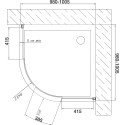 Душевой уголок Vegas Glass ZS 100 05 01 профиль бронза, стекло прозрачное
