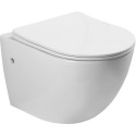 Комплект SantiLine SL-5018 + SL-01 безободковый унитаз, с микролифтом + система инсталляции с кнопкой смыва