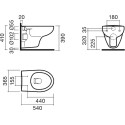 Комплект  Система инсталляции для унитазов Geberit Duofix Delta 458.124.21.1 3 в 1 с кнопкой смыва + Чаша для унитаза подвесного Sanitana Munique + Кр