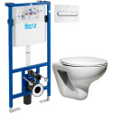 Комплект  Система инсталляции для унитазов Roca DUPLO WC 890090020 + Кнопка смыва Roca PL1 Dual хром + Крышка-сиденье Roca Mateo ZRU9302822 с микролиф