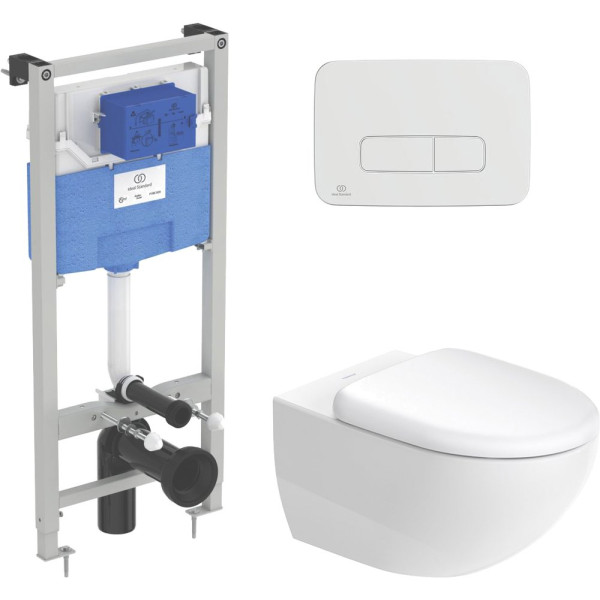 Комплект  Унитаз подвесной Duravit Architec 45720900A1 + Система инсталляции для унитазов Ideal Standard ProSys 120P R027767 + Кнопка смыва Ideal Stan