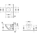 Комплект  Унитаз подвесной Duravit Starck 3 2200090000 + Система инсталляции для унитазов TECE Base K440322 с кнопкой смыва + Крышка-сиденье Duravit S + ершик