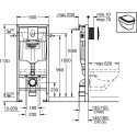 Комплект Инсталляция Grohe Rapid SL 3 в 1 с кнопкой хром + Унитаз Grohe Bau Ceramic