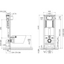 Комплект Унитаз Cersanit Carina new clean on slim lift + Инсталляция Cersanit Aqua P-IN-MZ-AQ40-QF с белой кнопкой смыва