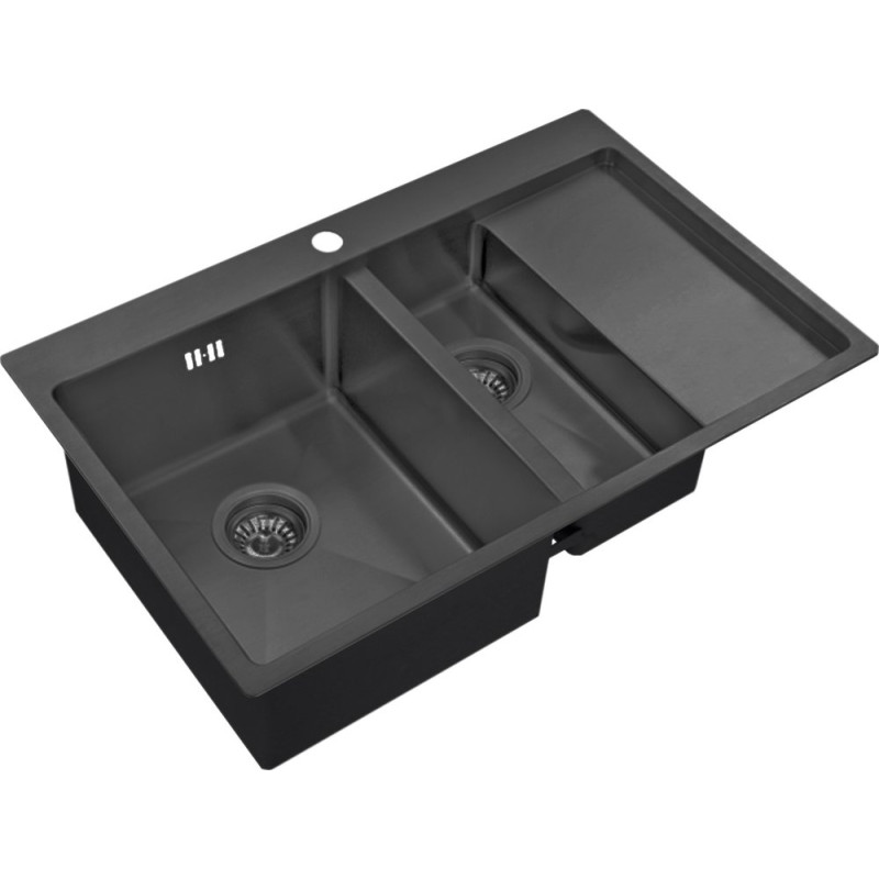Мойка кухонная Zorg Inox PVD 5178-2-L grafit
