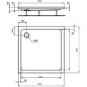 Поддон для душа Ideal Standard Hotline 90x90 квадратный