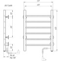 Полотенцесушитель электрический Domoterm Аврора DMT 109-6 60х40, R, черный матовый