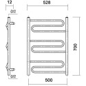 Полотенцесушитель водяной Domoterm Офелия П9 50x70, античная бронза