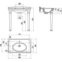 Раковина Creavit Antik AN080 с ножками + полка