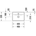 Рукомойник Duravit D-Neo 07384500411 с покрытием Wondergliss