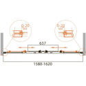 Шторка на ванну Cezares Relax VF-2-160/145-P-Bi стекло punto