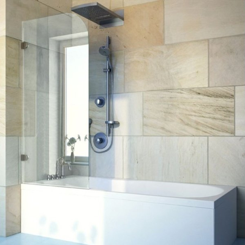 Шторка на ванну GuteWetter Lux Pearl GV-001A левая 60 см стекло бесцветное, фурнитура хром