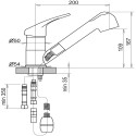 Смеситель AquaGranitEx C-4040 для кухонной мойки, розовый