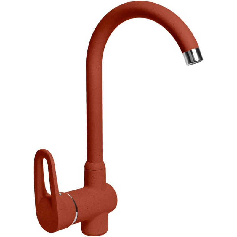 Смеситель AquaGranitEx C-5035 для кухонной мойки, красный марс